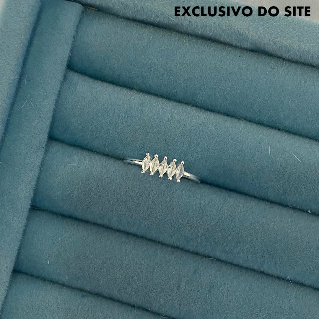 Anel Zircônia Navete