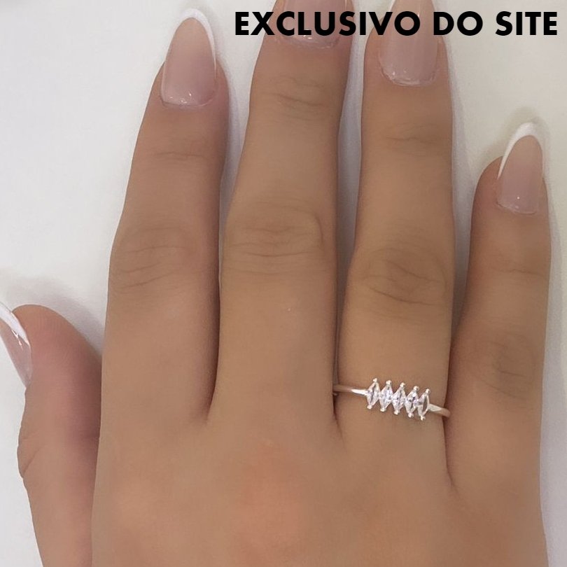 Anel Zircônia Navete