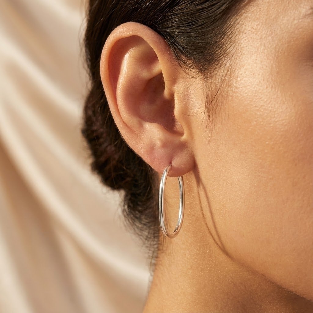 Brinco Argola Oval - Prata 925