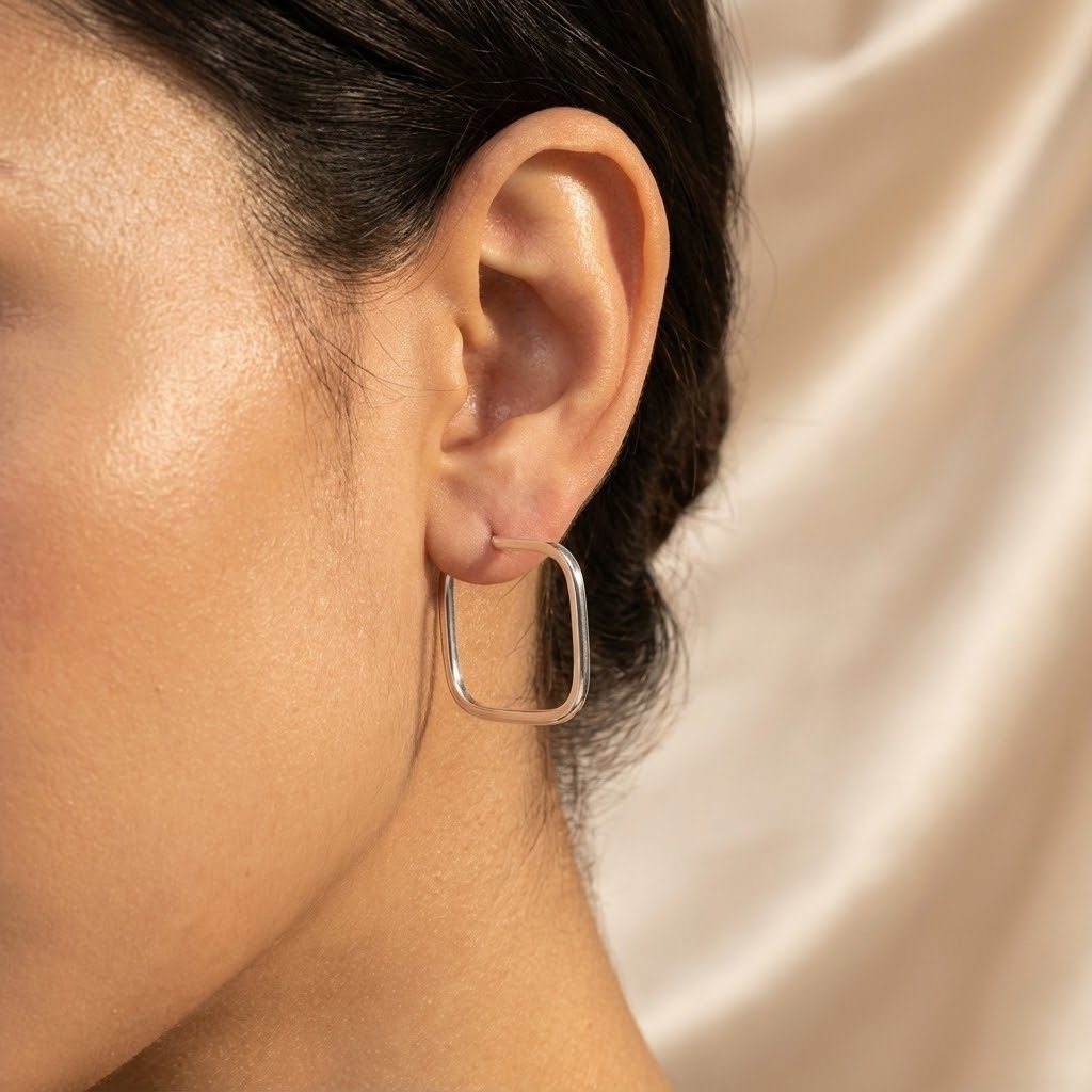 Brinco Argola Quadrada Fio Quadrado