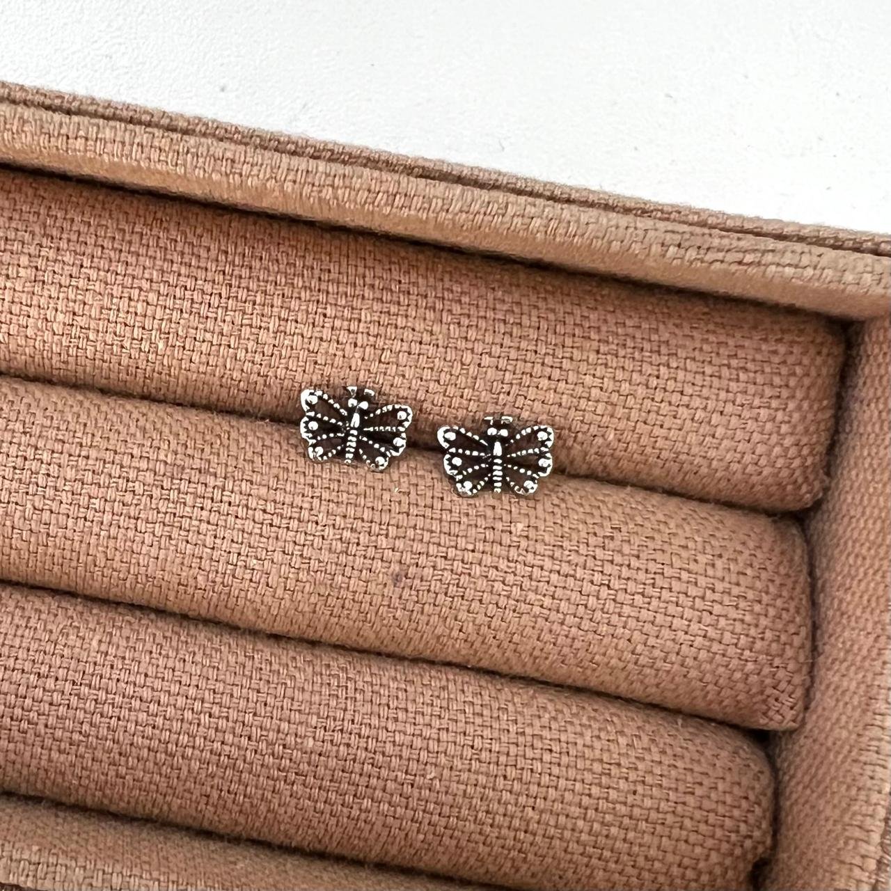 Brinco Borboleta Envelhecida Vazada