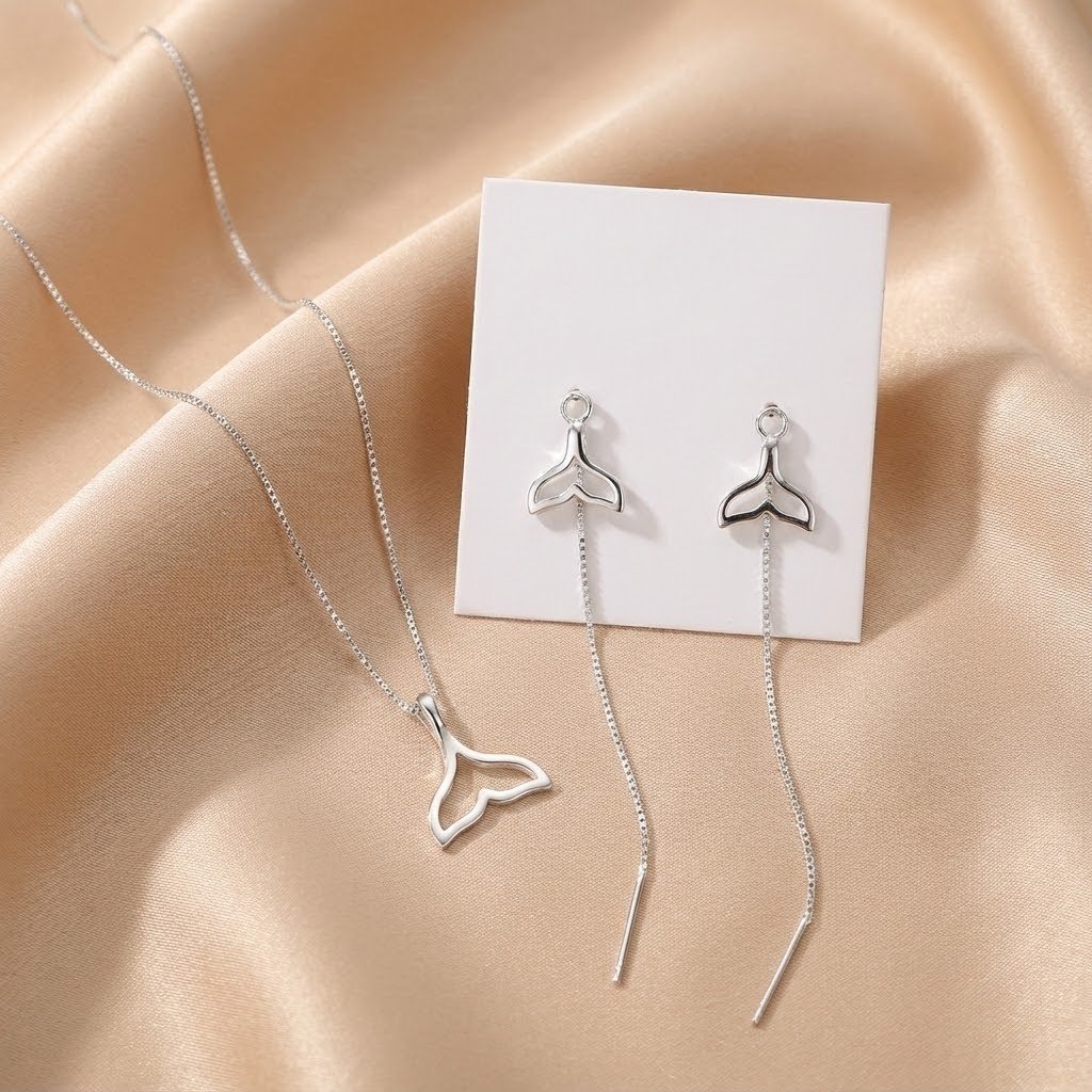 Brinco Corrente ou Pingente Rabo de Baleia Vazado