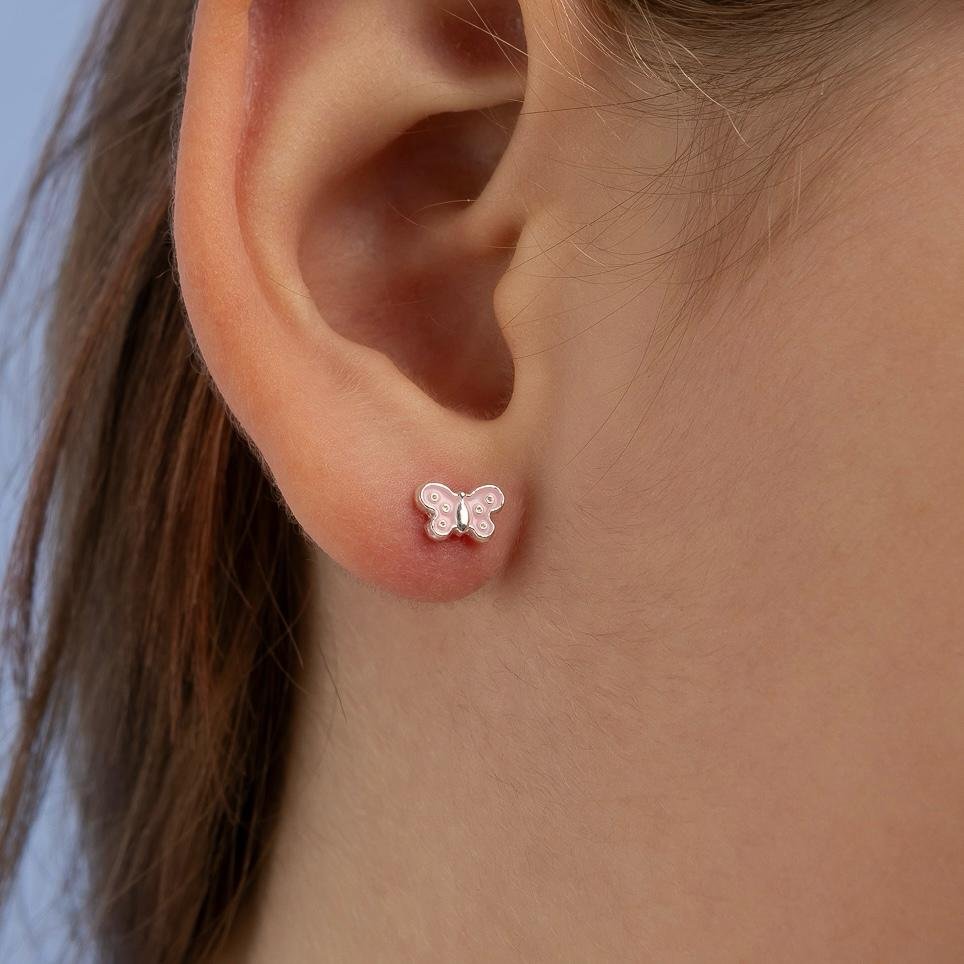 Brinco ou Pingente Bebê Borboleta em Prata 925