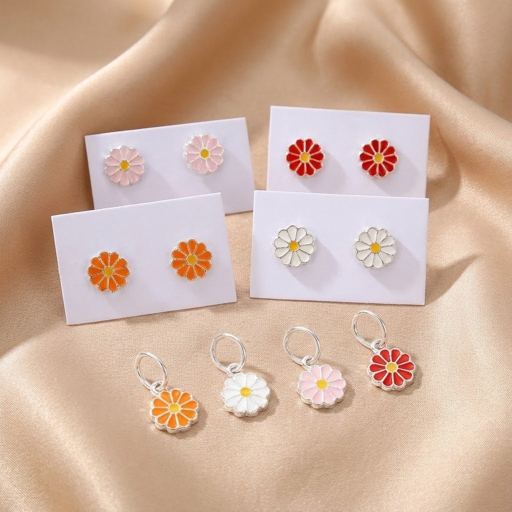 Brinco ou Pingente Bebê Flor