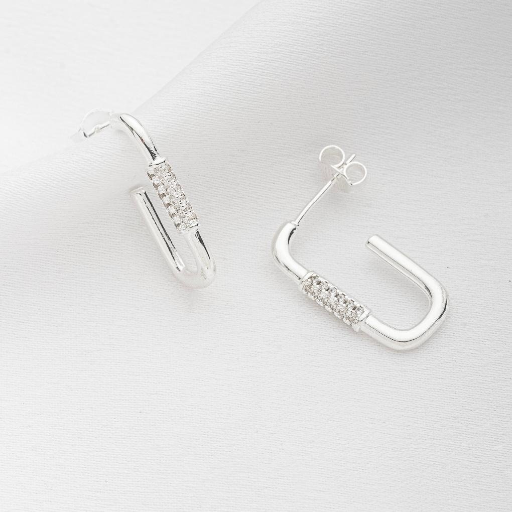 Brinco Retangular Zircônia