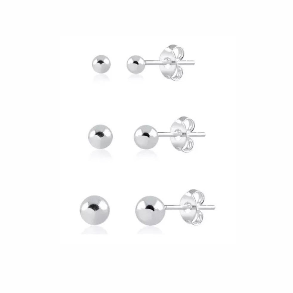 Brinco Trio Bolinhas ou Zirconias