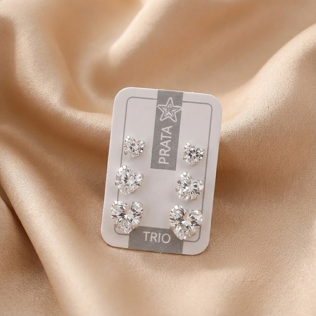 Brinco Trio Corações