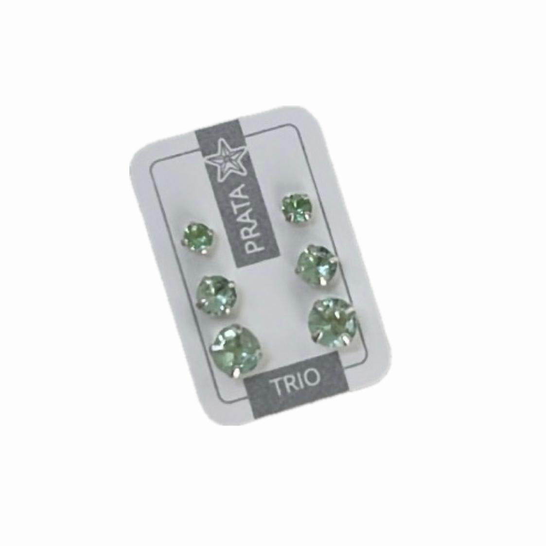 Brinco Trio Verde Claro