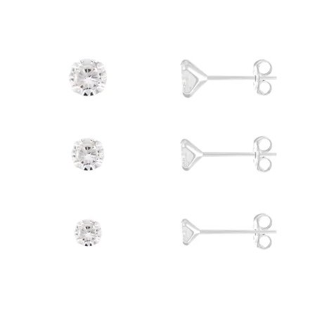 Brinco Trio Zircônia Redonda