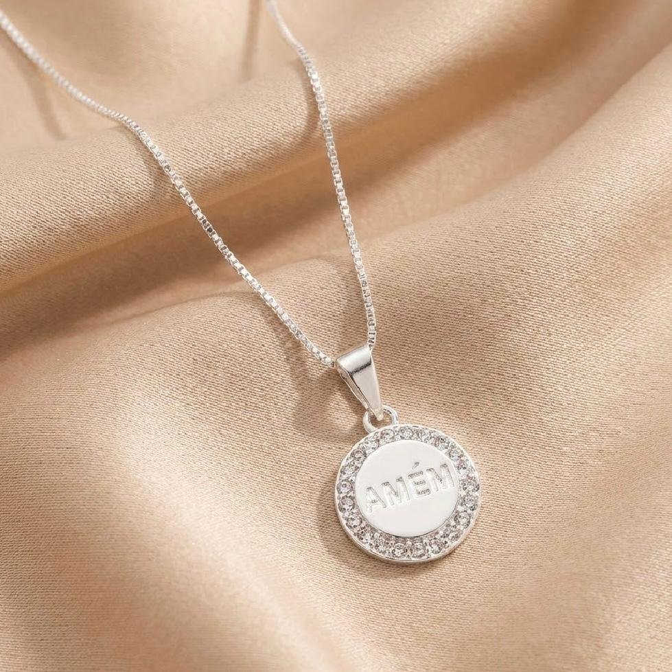 Colar Amém Cravejado