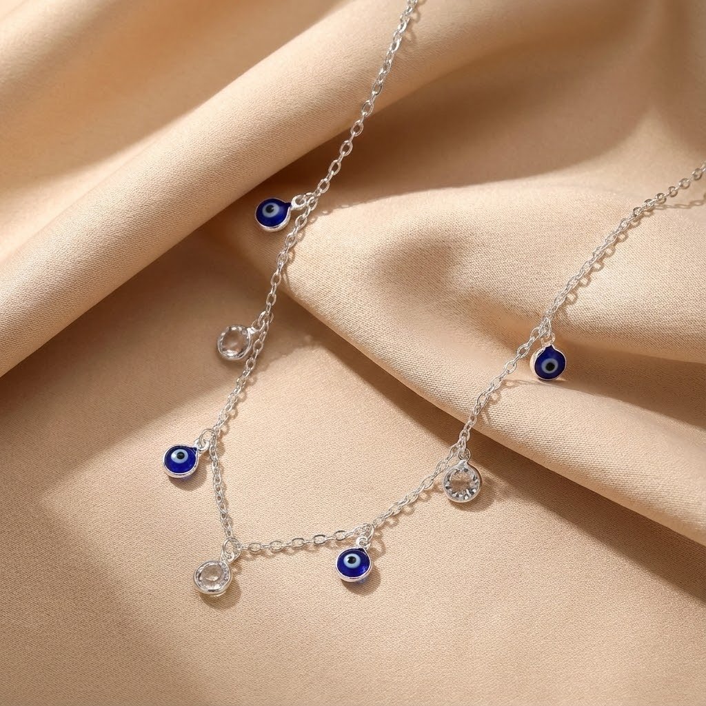 Colar Choker Olho Grego e Zircônia