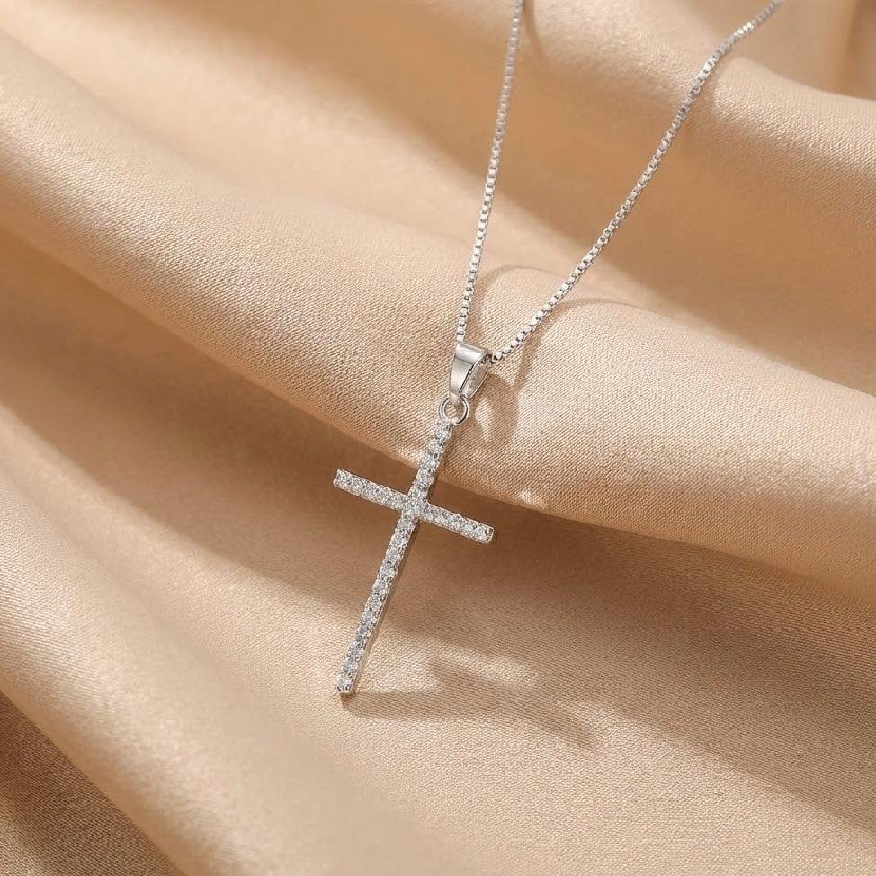 Colar Cruz Zircônias Colors ou Zirconias Brancas