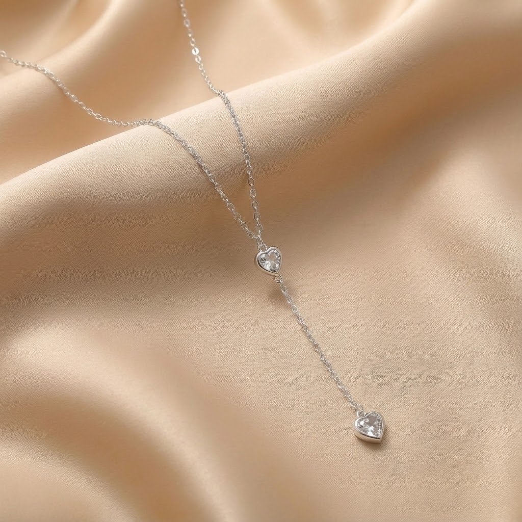 Colar Gravatinha Zircônia Coração