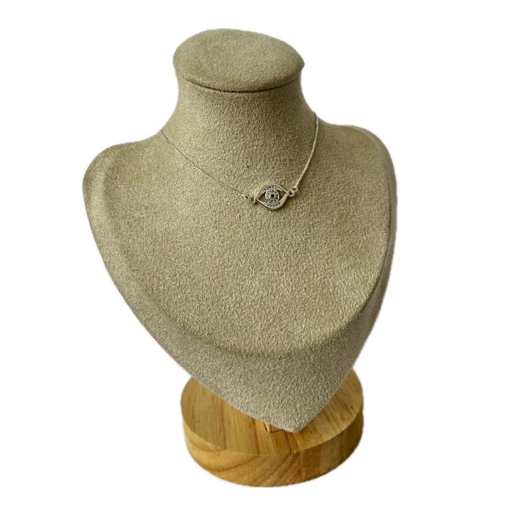 Colar Prata 925 Olho Grego Cravejado