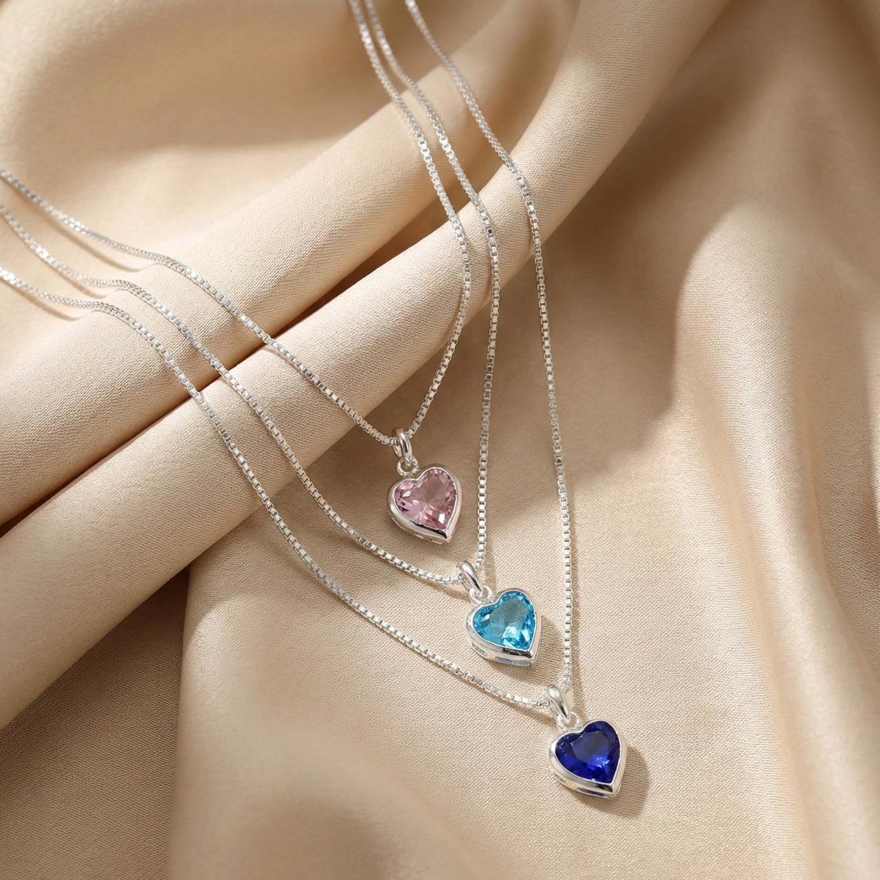 Colar Prata 925 Ponto de Luz Coração prata legitima 925