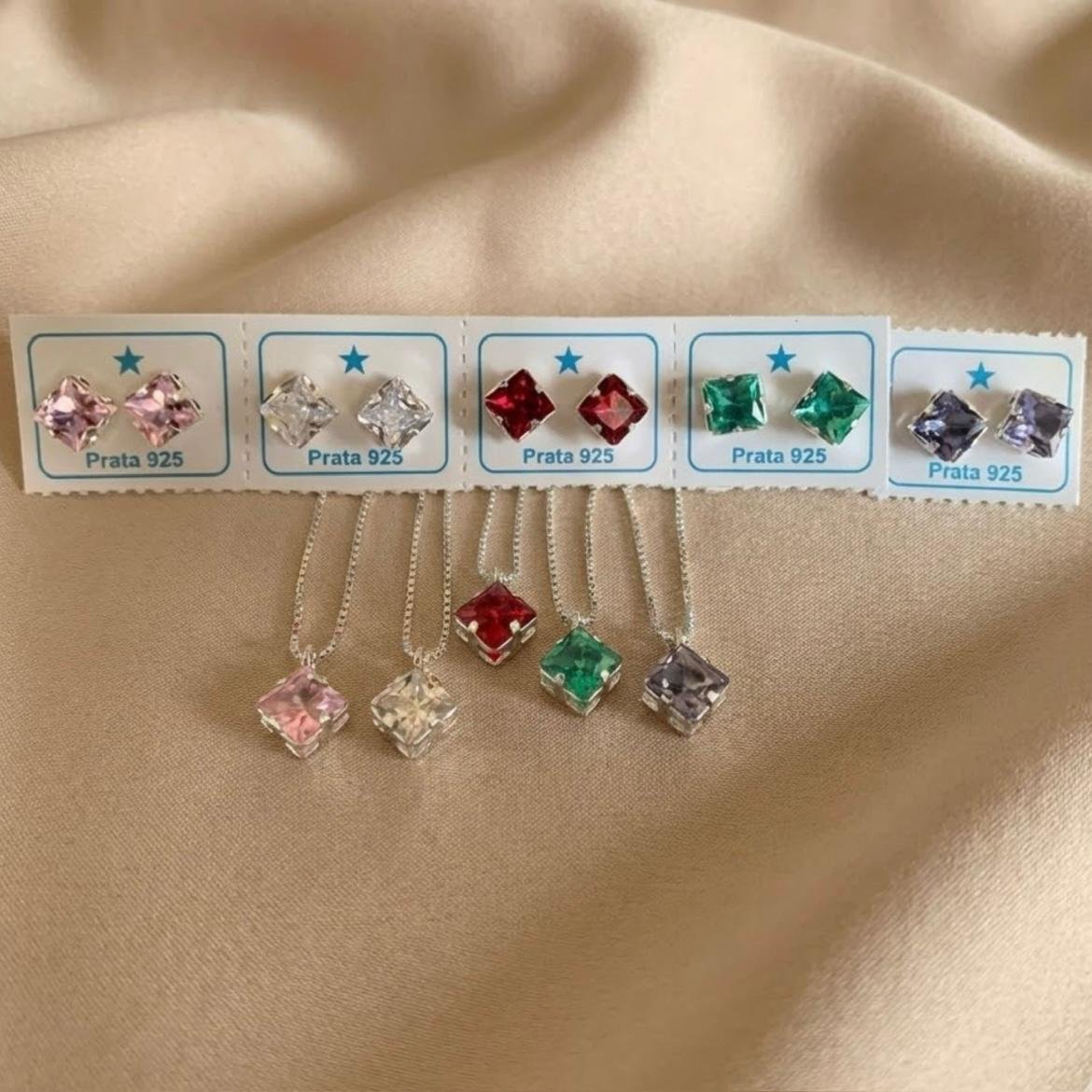 Conjunto Zircônia Quadrada