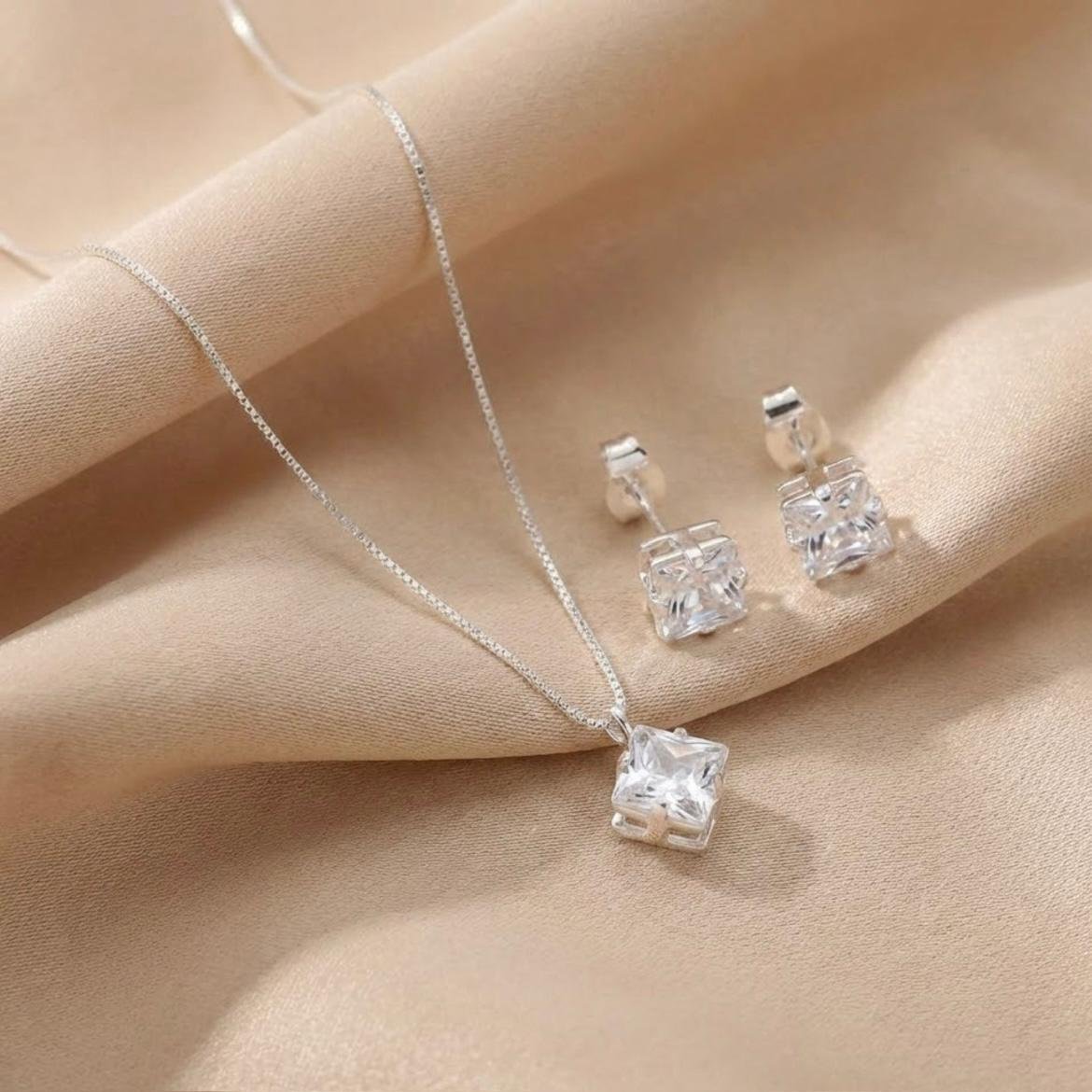 Conjunto Zircônia Quadrada