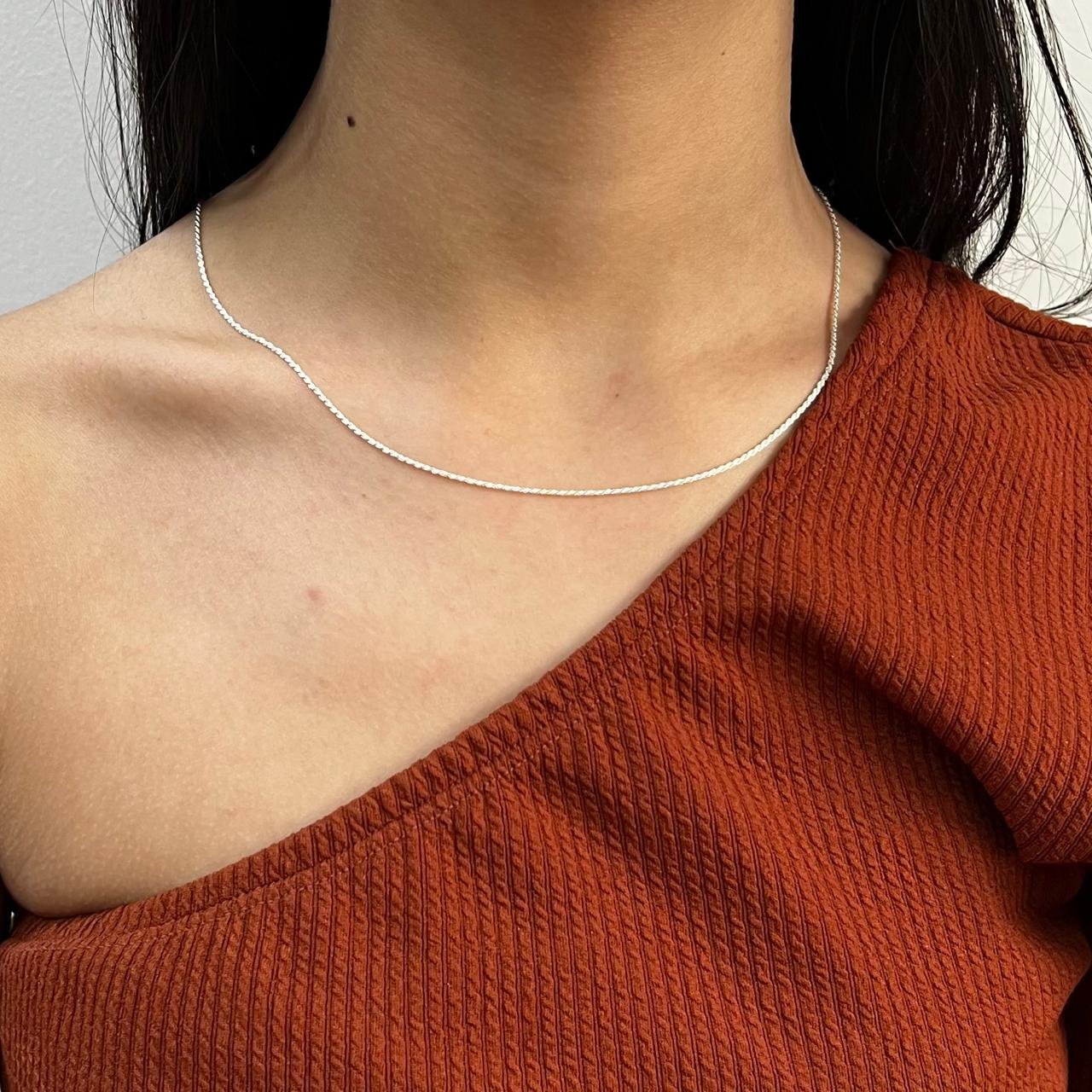 Corrente Cordão Baiano 40cm Prata 925