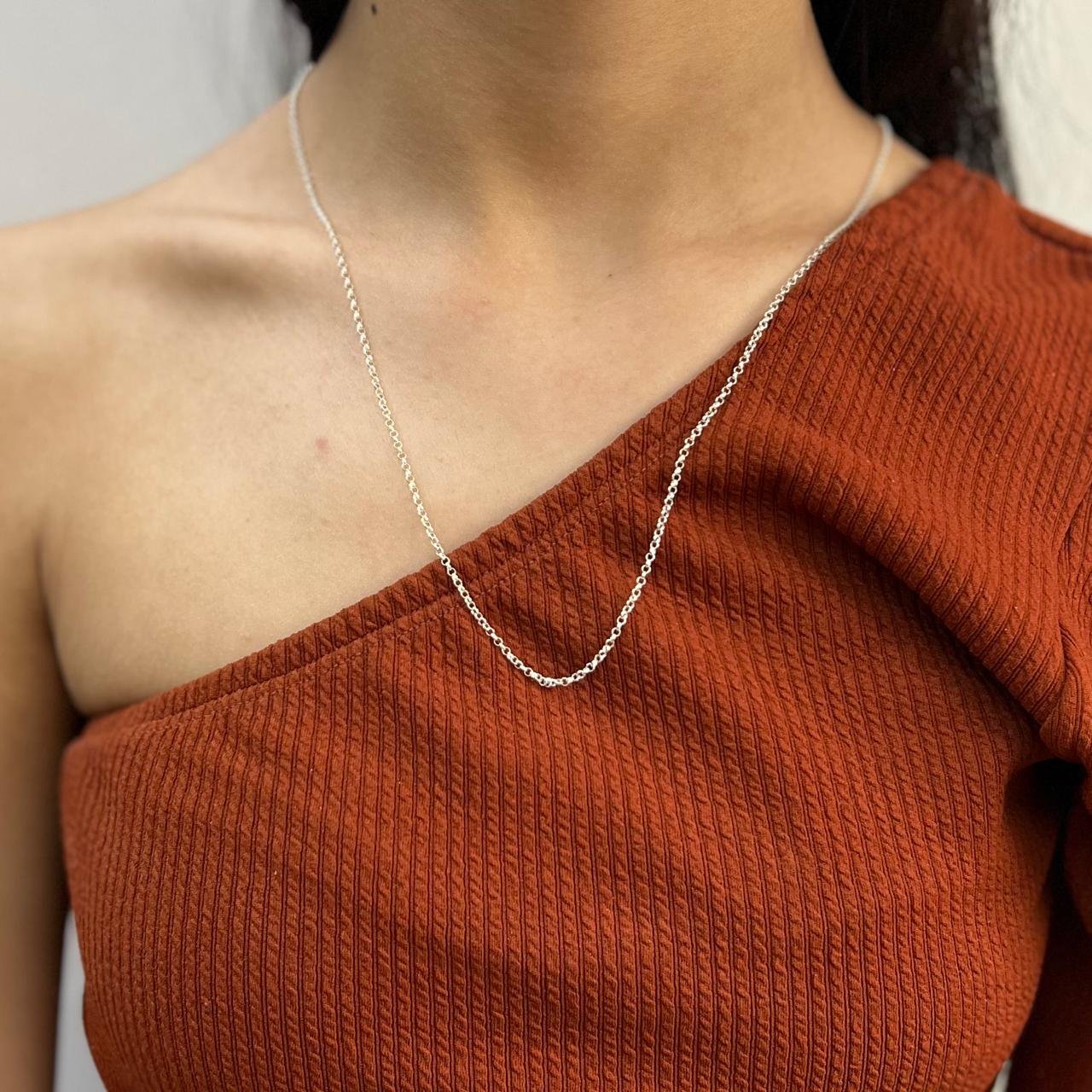 Corrente de Prata Elo Português 50 cm