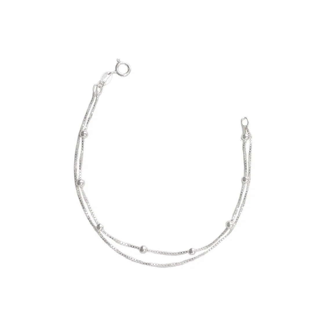 Pulseira Dupla Bolinha e Veneziana