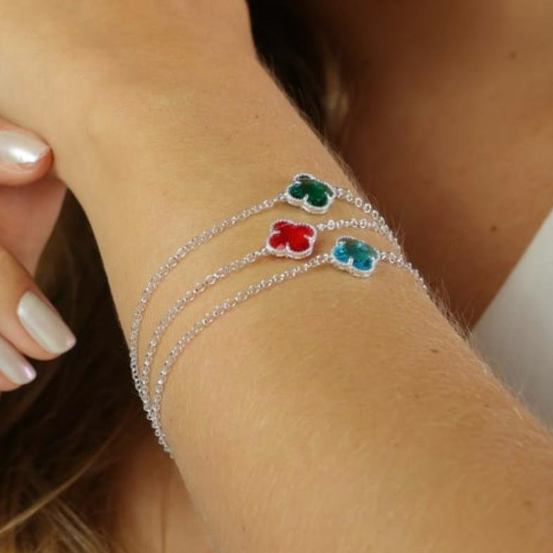 Pulseira Trevo Azul